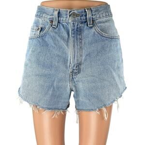 Levi's 550 Women's Light Wash Relaxed Cut Off High Rise Denim Jean Shorts 32